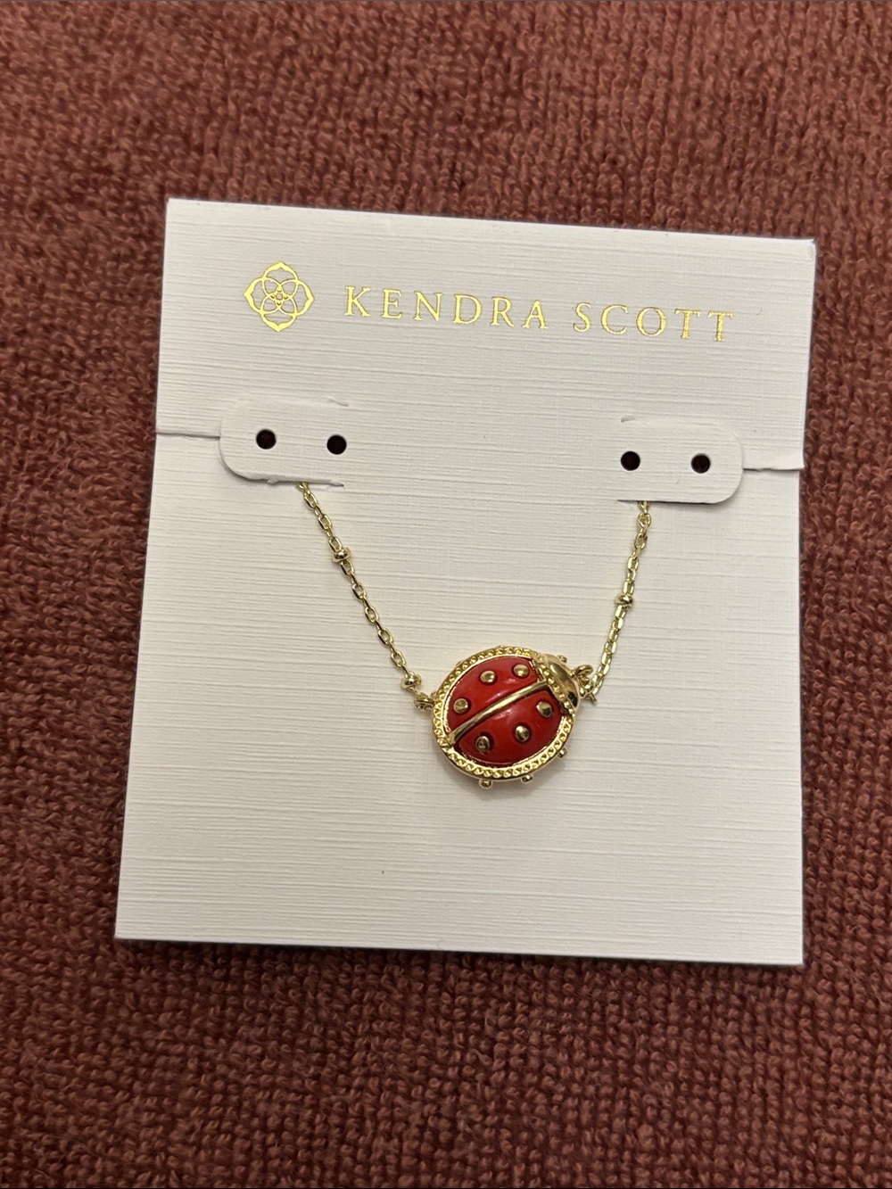 Kendra Scott Gold Red Ladybug Necklace